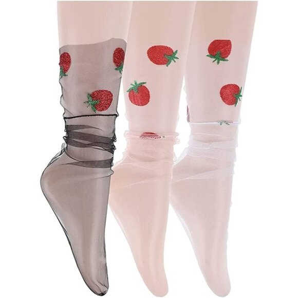 Tulle Loose Socks Lace Short Ankle Stockings Socks Boots Heels Anklet Dress NWT - Picture 3 of 6